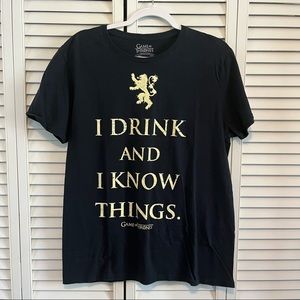 Game of Thrones GOT I Drink And I Know Things Black T-Shirt Large